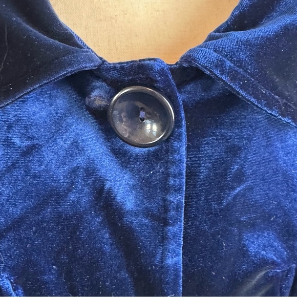 Vintage Velvet navy blue Jacket size XL evening wedding guest party event - Picture 9 of 12